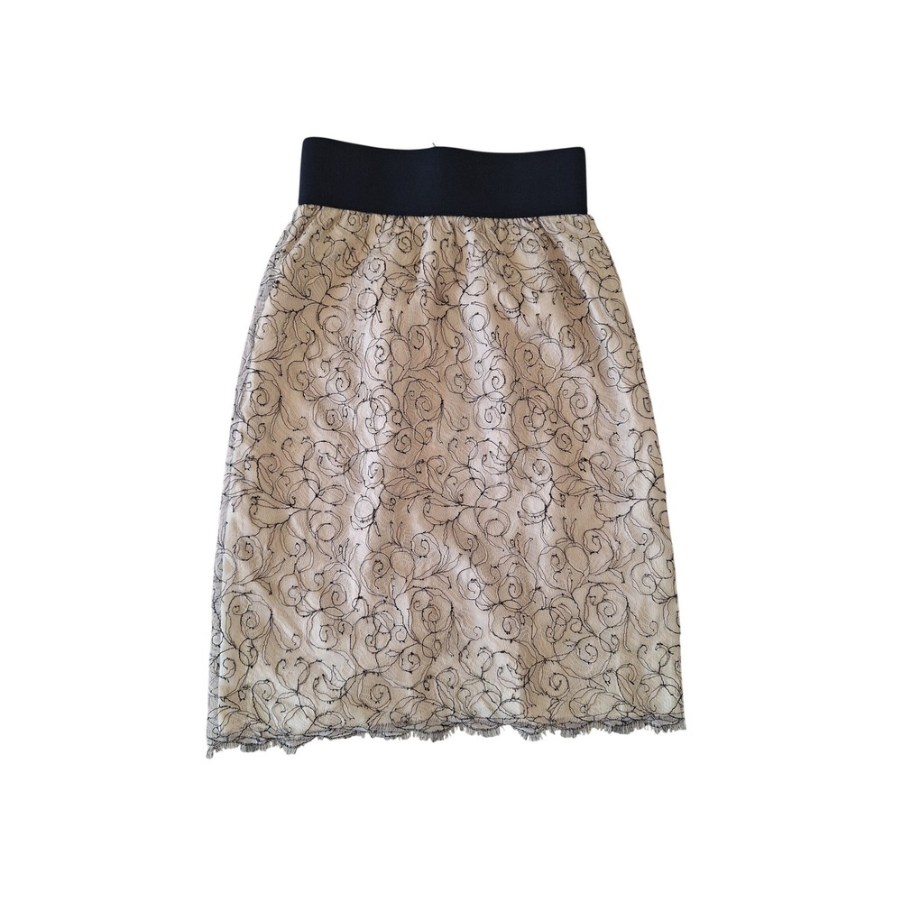 Yigal Azrouel lace cream floral skirt size 2/S